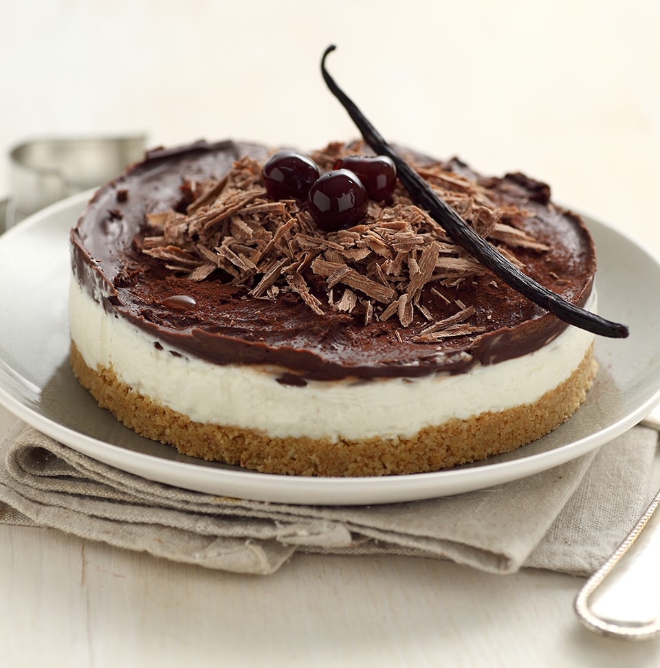 Ricetta cheesecake bianco e nero con cioccolato fondente extra Perugina®