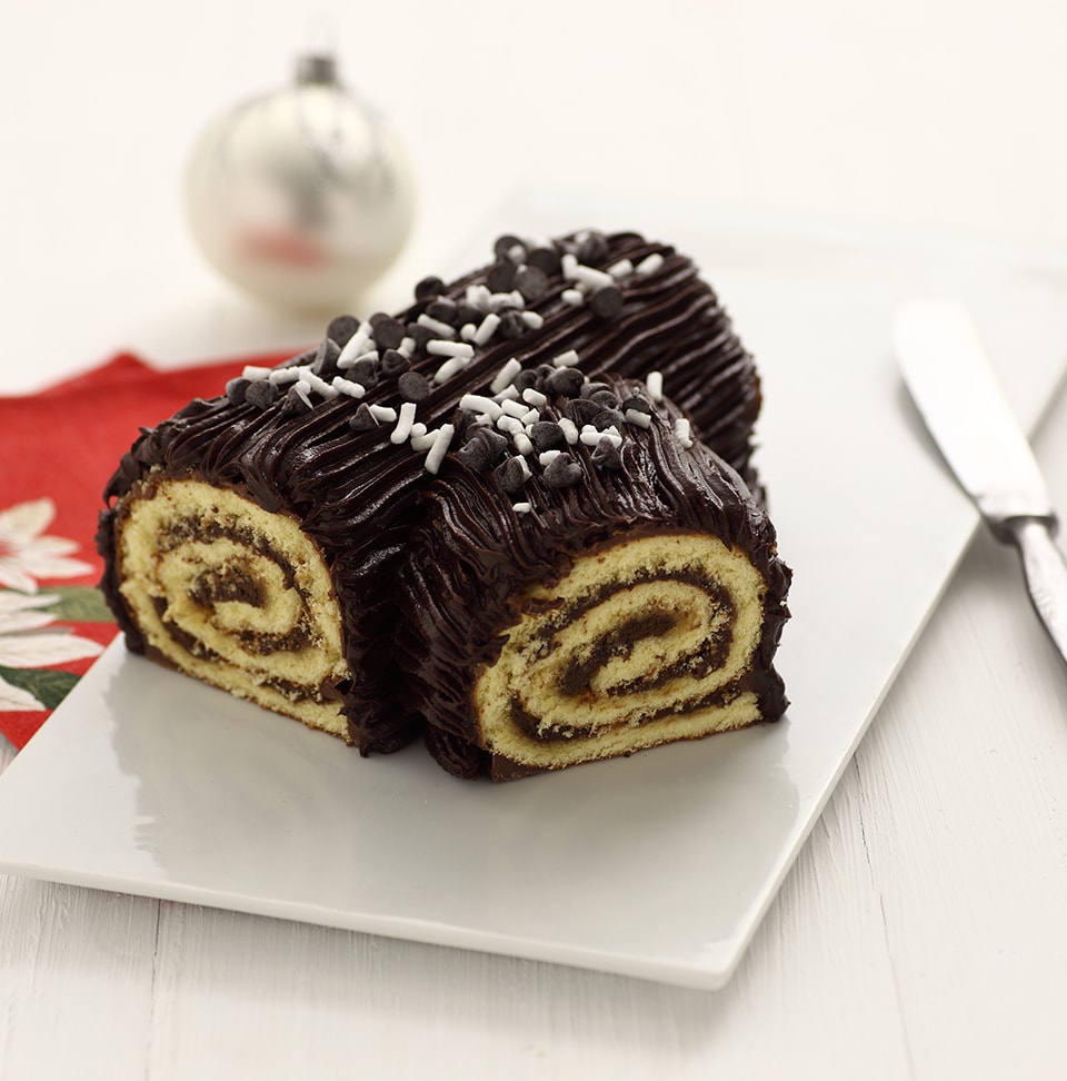 Tronchetto di Natale con crema stracciatella al cioccolato fondente Perugina®
