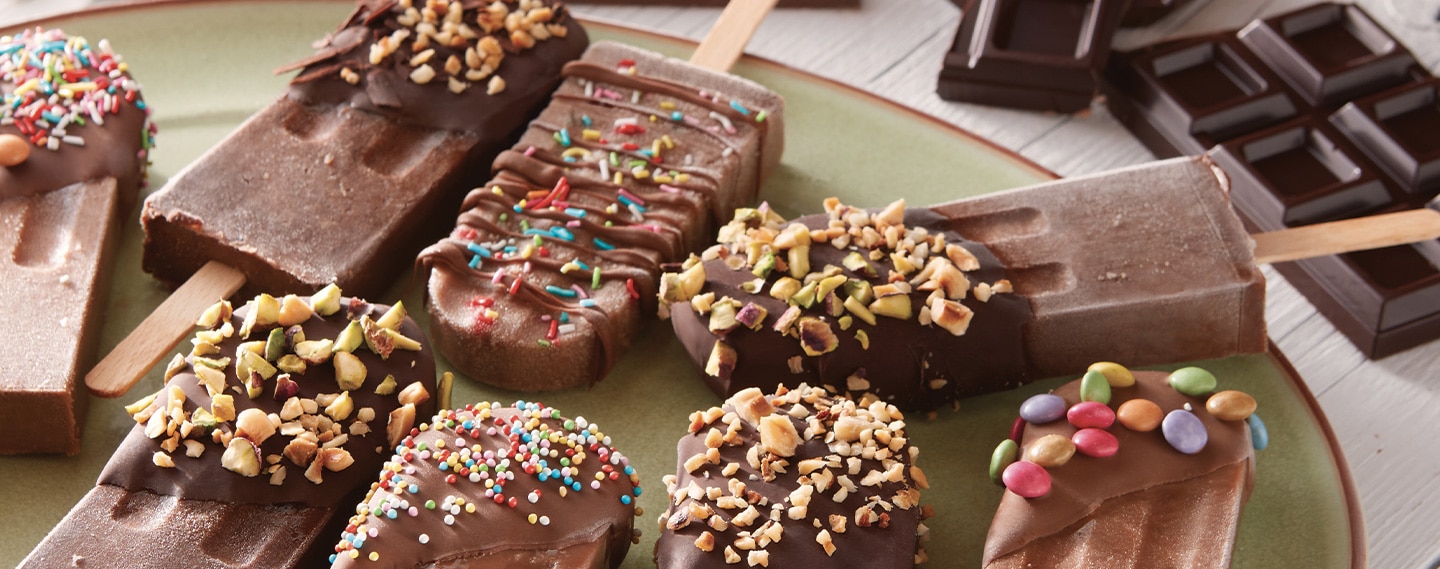 Gelati al cioccolato Perugina su stecco fatti in casa