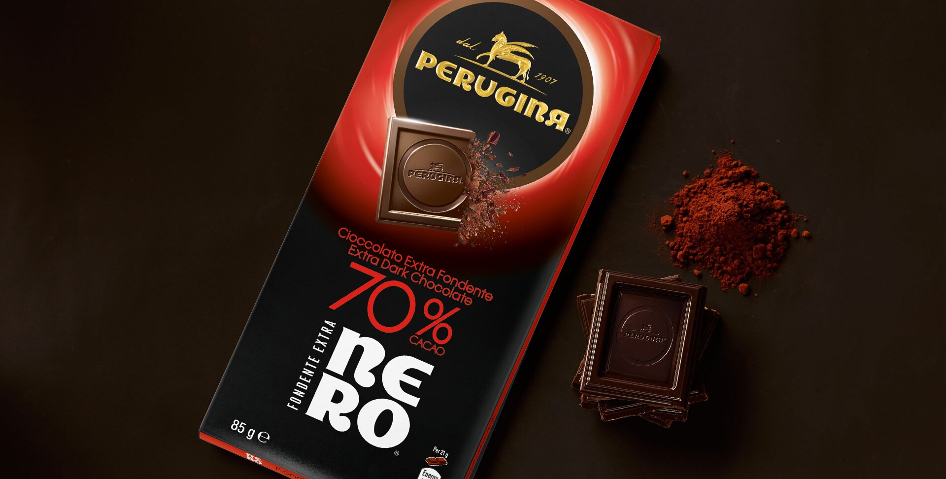 Tavoletta di Cioccolato Perugina Nero fondente 70% 