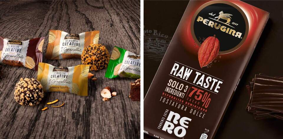 Nel 2019 nascono PERUGINA® LE RICETTE CREATIVE® I GRANELLATI e PERUGINA® NERO® RAW TASTE