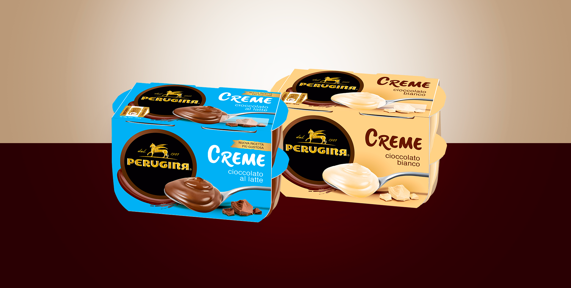 Creme Perugina, un dessert irresistibile disponibile nelle varianti: Cioccolato Bianco e Cioccolato al Latte.