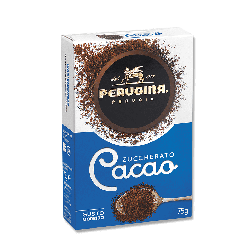 Cacao zuccherato Perugina in formato 75g, senza glutine, regalerà dolci e bevande un gusto intenso e avvolgente. Cacao zuccherato Perugina in formato 75g, senza glutine, regalerà dolci e bevande un gusto intenso e avvolgente.