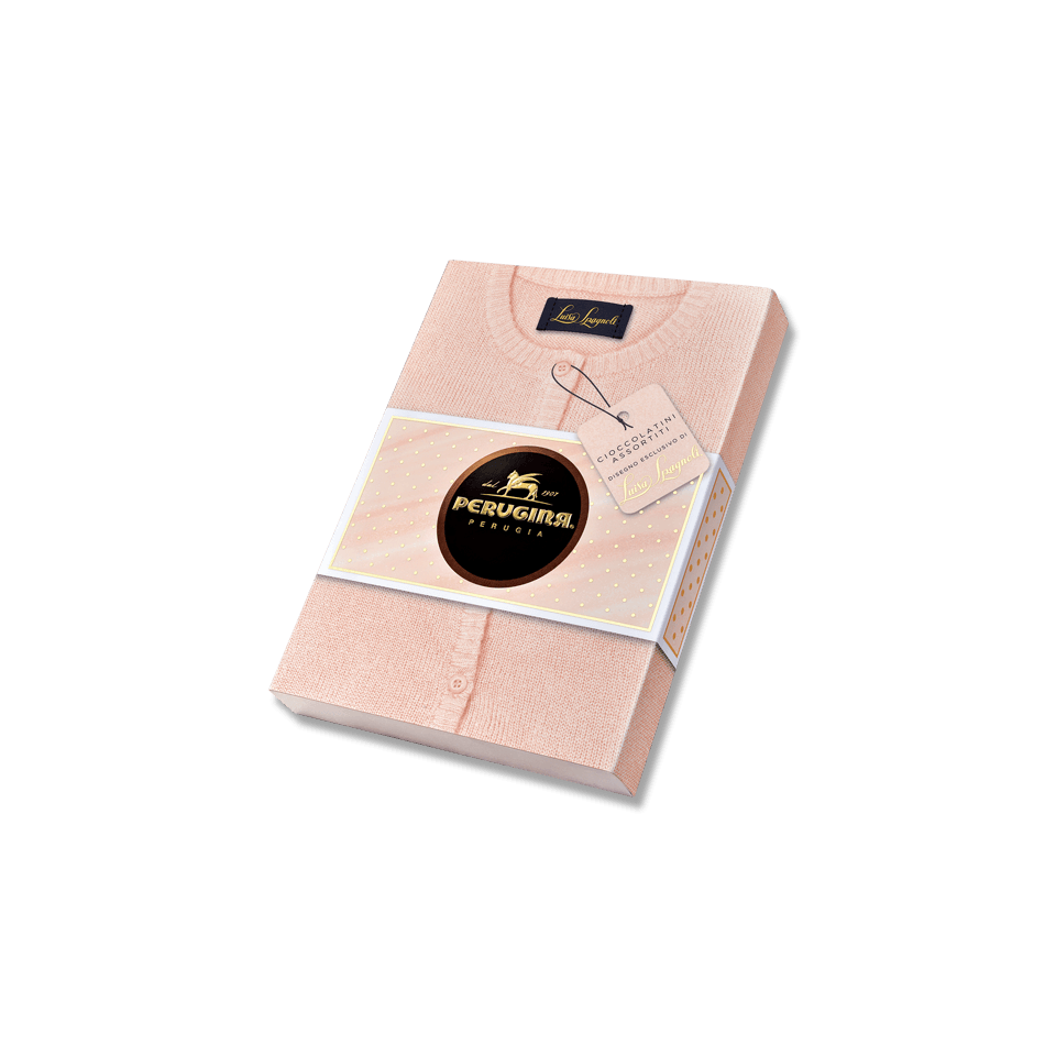confezione regalo rosa Luisa Spagnoli Maglione per Perugina confezione regalo rosa Luisa Spagnoli Maglione per Perugina