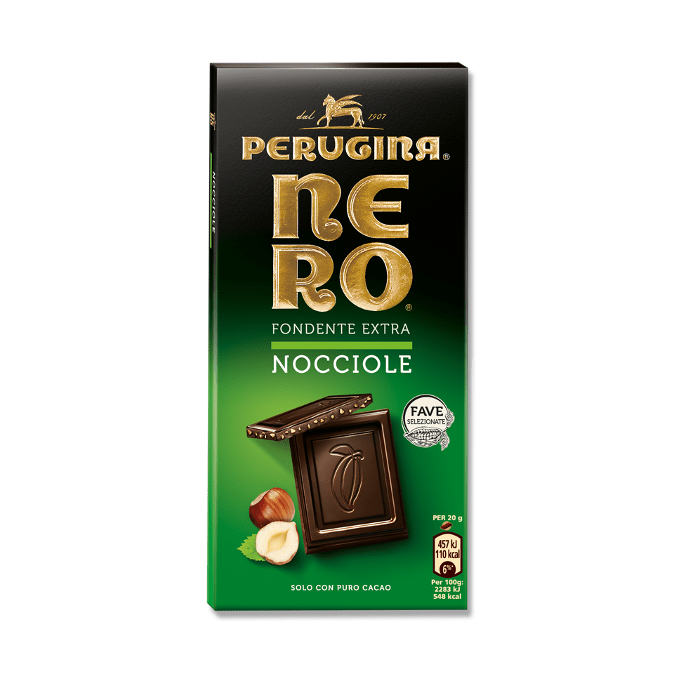 Nero Perugina cioccolato Fondente e Nocciole croccanti. Nero Perugina cioccolato Fondente e Nocciole croccanti.