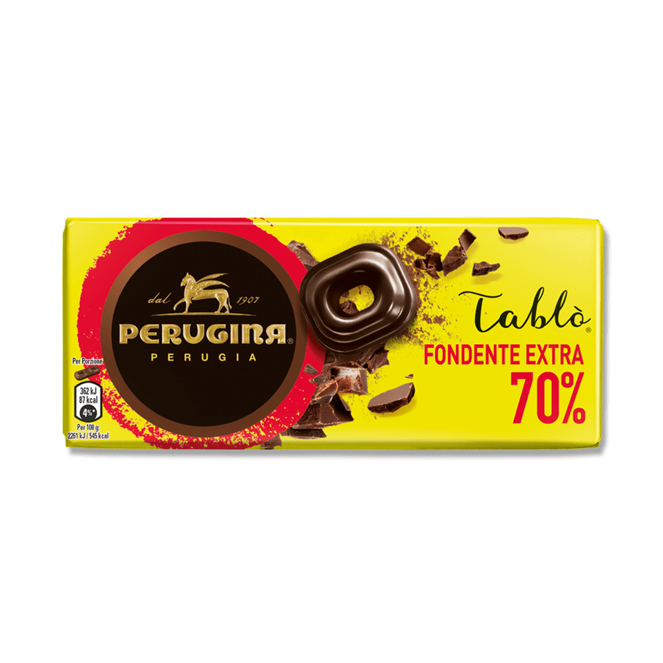Tavoletta cioccolato fondente Extra 70% Perugina. Tavoletta cioccolato fondente Extra 70% Perugina.