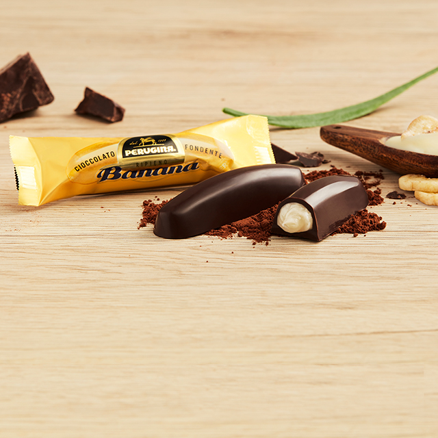 Il cioccolato fondente extra perugina unito al gusto di banana