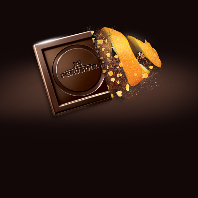 Cioccolato fondente Perugina Arancia, l'eleganza del cioccolato fondente incontra le note dell'arancia.