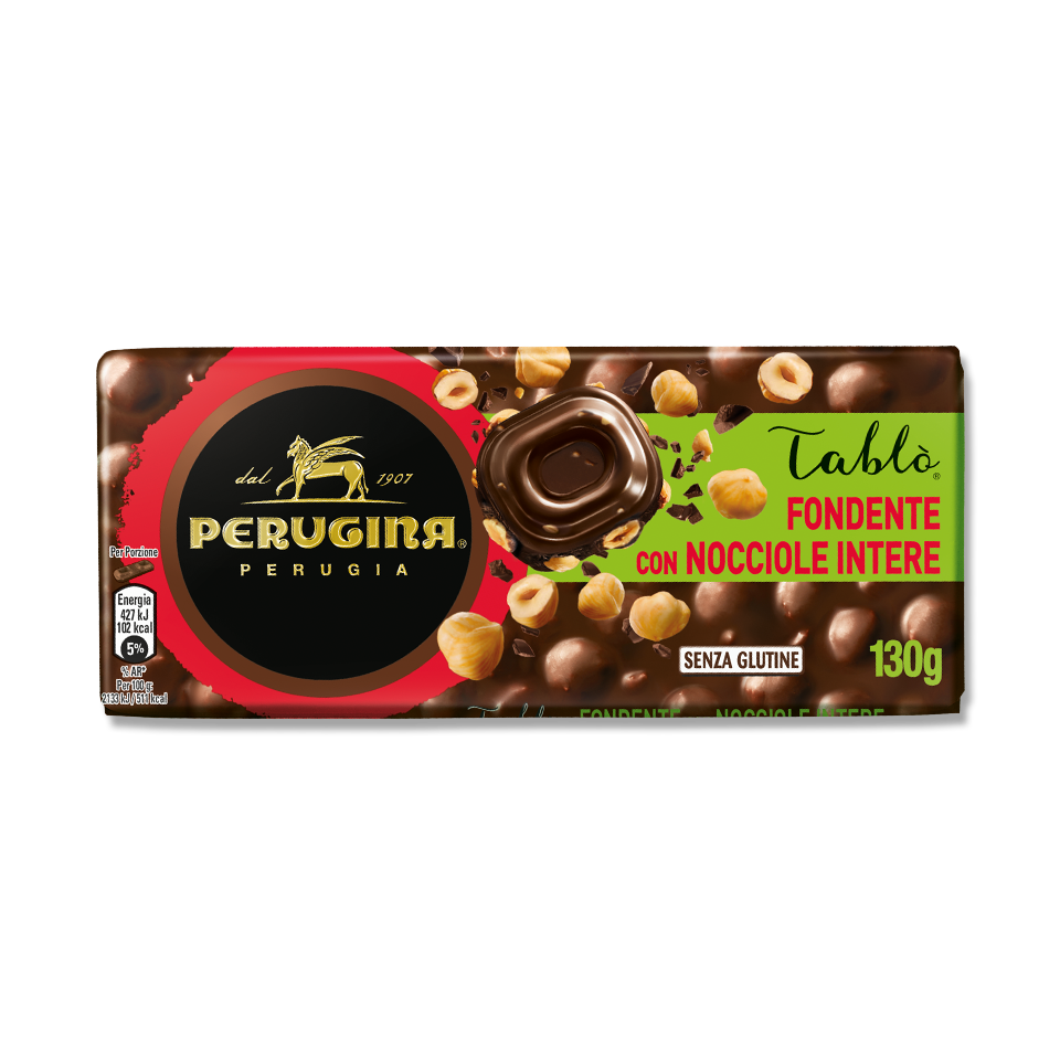 Tablò cioccolato fondente Perugina con nocciole intere Tablò cioccolato fondente Perugina con nocciole intere