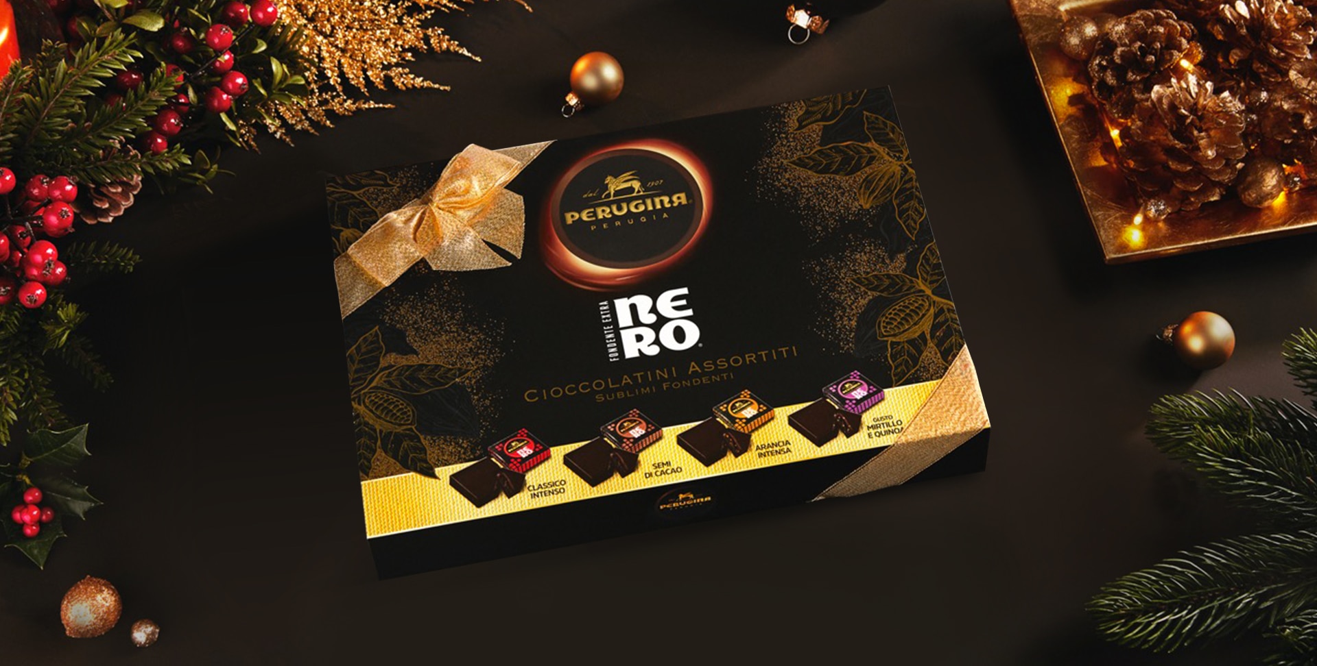 Scatola regalo Natale Perugina® Nero® 240g Perugina: gusto intenso