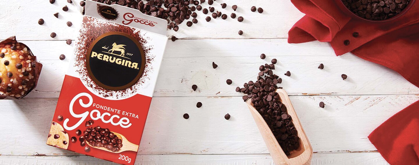 Gocce di cioccolato Fondente Extra Perugina, lasciati ispirare dal sapore intenso.