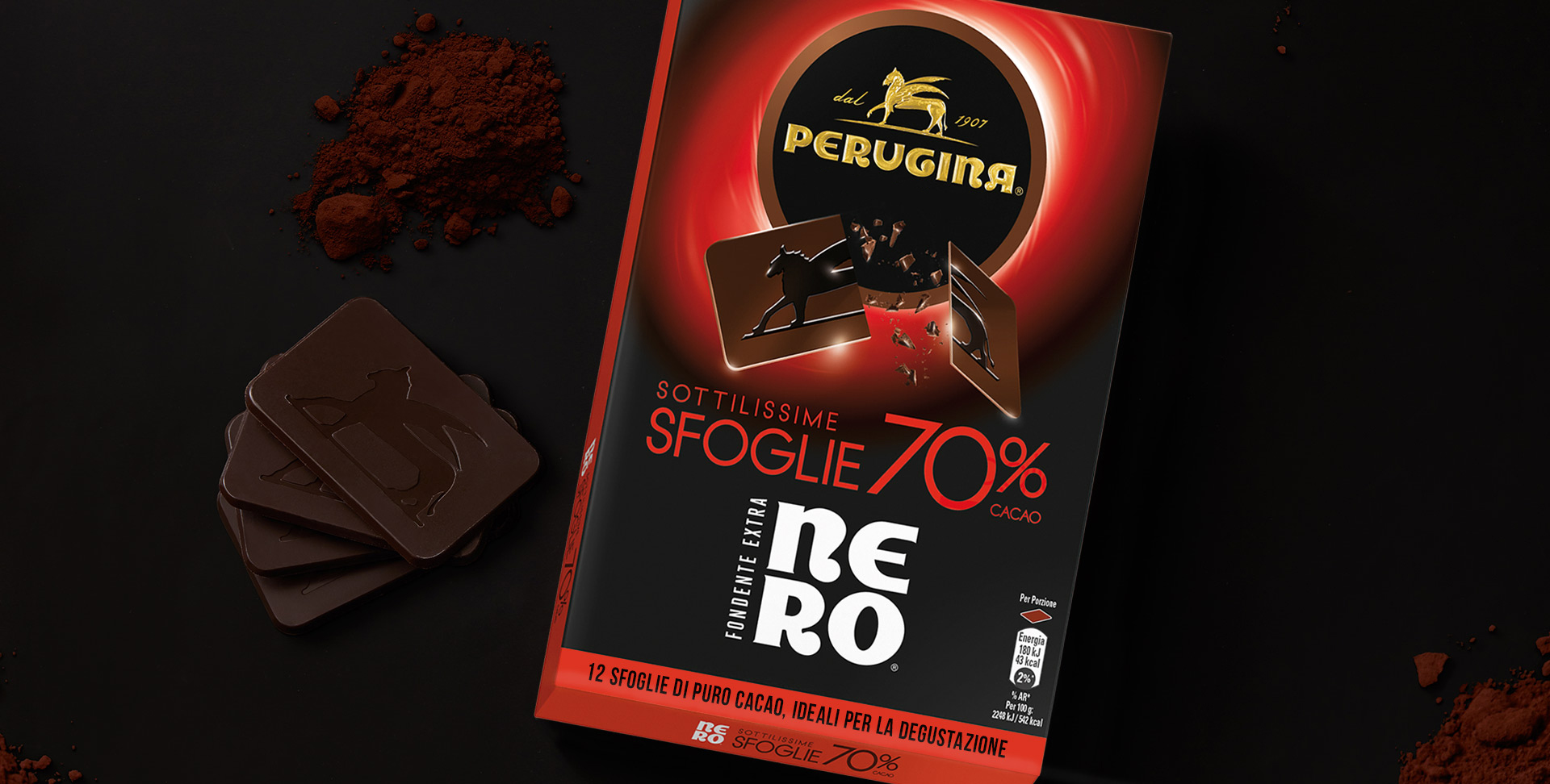 Sfoglie di cioccolato fondente Nero extra 70 %