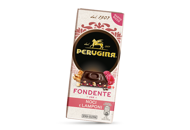 Tavoletta di cioccolato fondente noci e lamponi Perugina