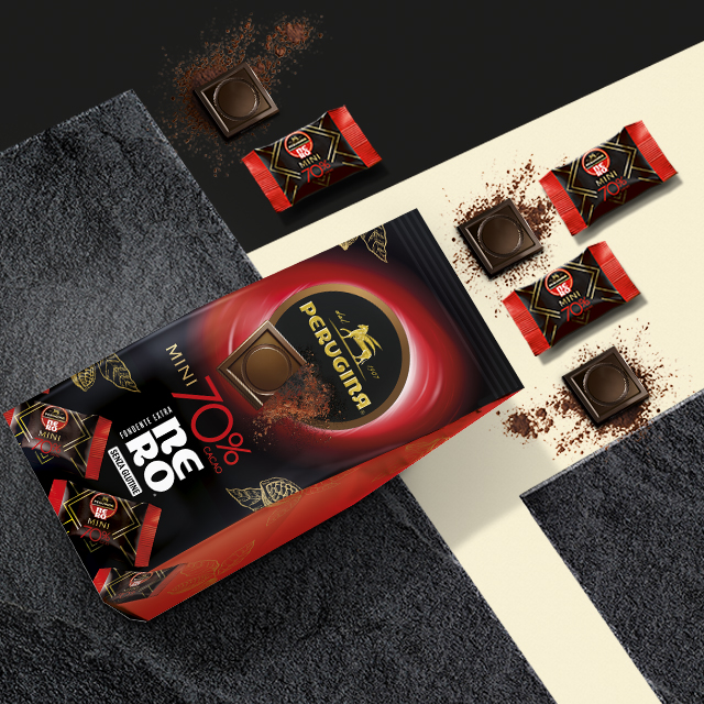 Sacchetto di cioccolatini di cioccolato fondente extra 70% Perugina® Nero® Mini