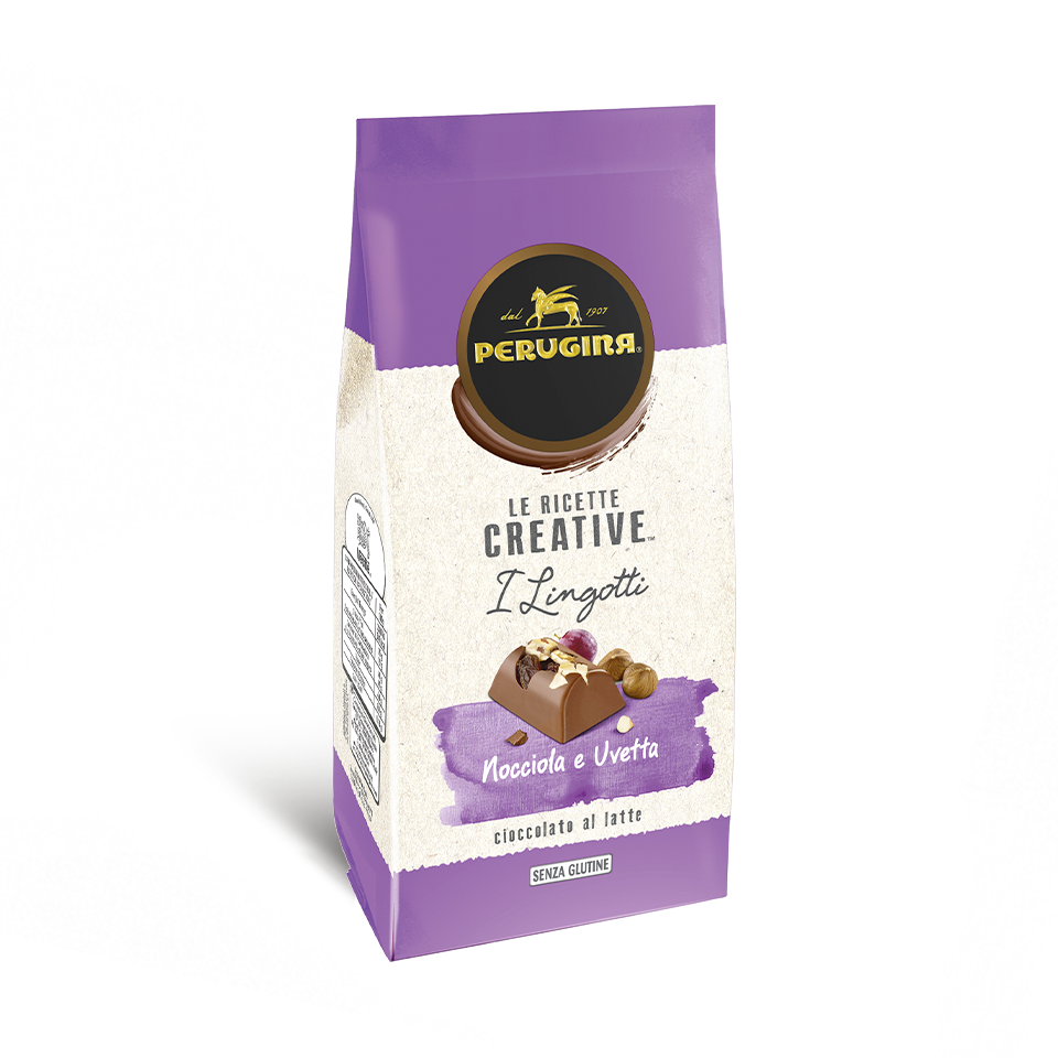 Perugina® Le Ricette Creative® I Lingotti NOCCIOLA e UVETTA sacchetto 157g Perugina® Le Ricette Creative® I Lingotti NOCCIOLA e UVETTA sacchetto 157g