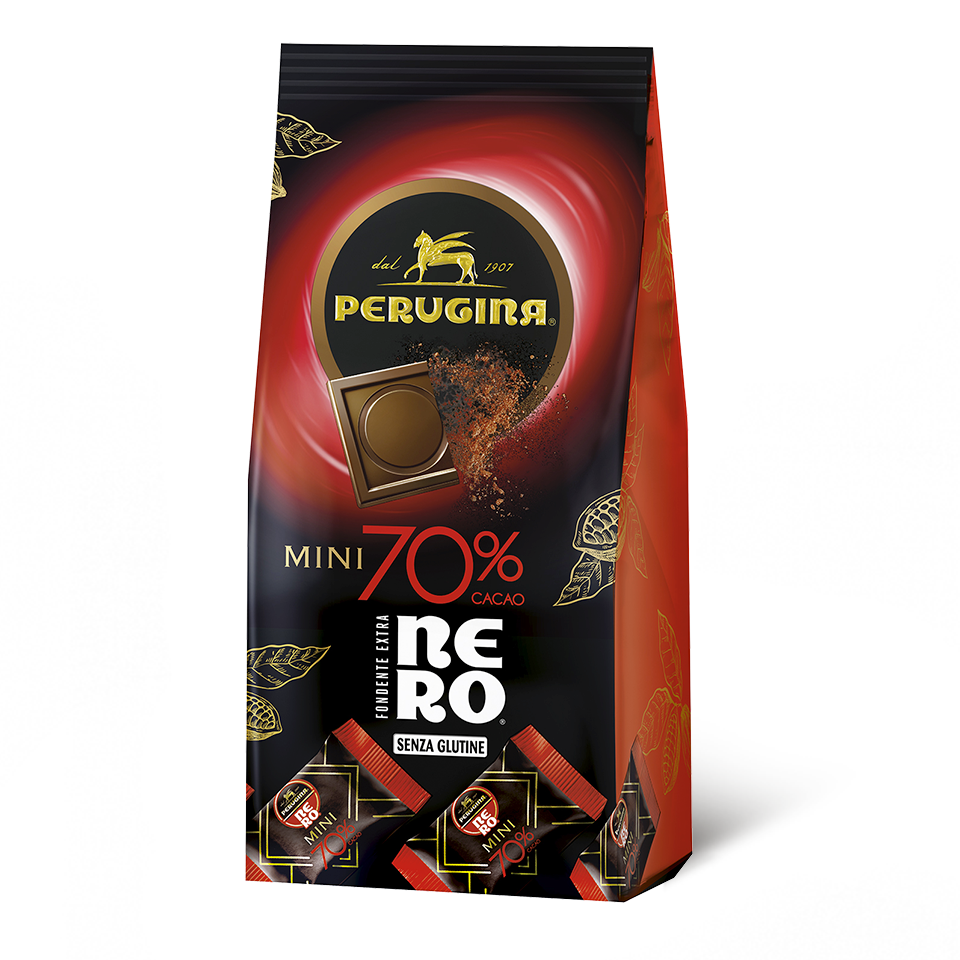 Sacchetto di cioccolatini di cioccolato fondente extra 70% Perugina® Nero® Mini Sacchetto di cioccolatini di cioccolato fondente extra 70% Perugina® Nero® Mini