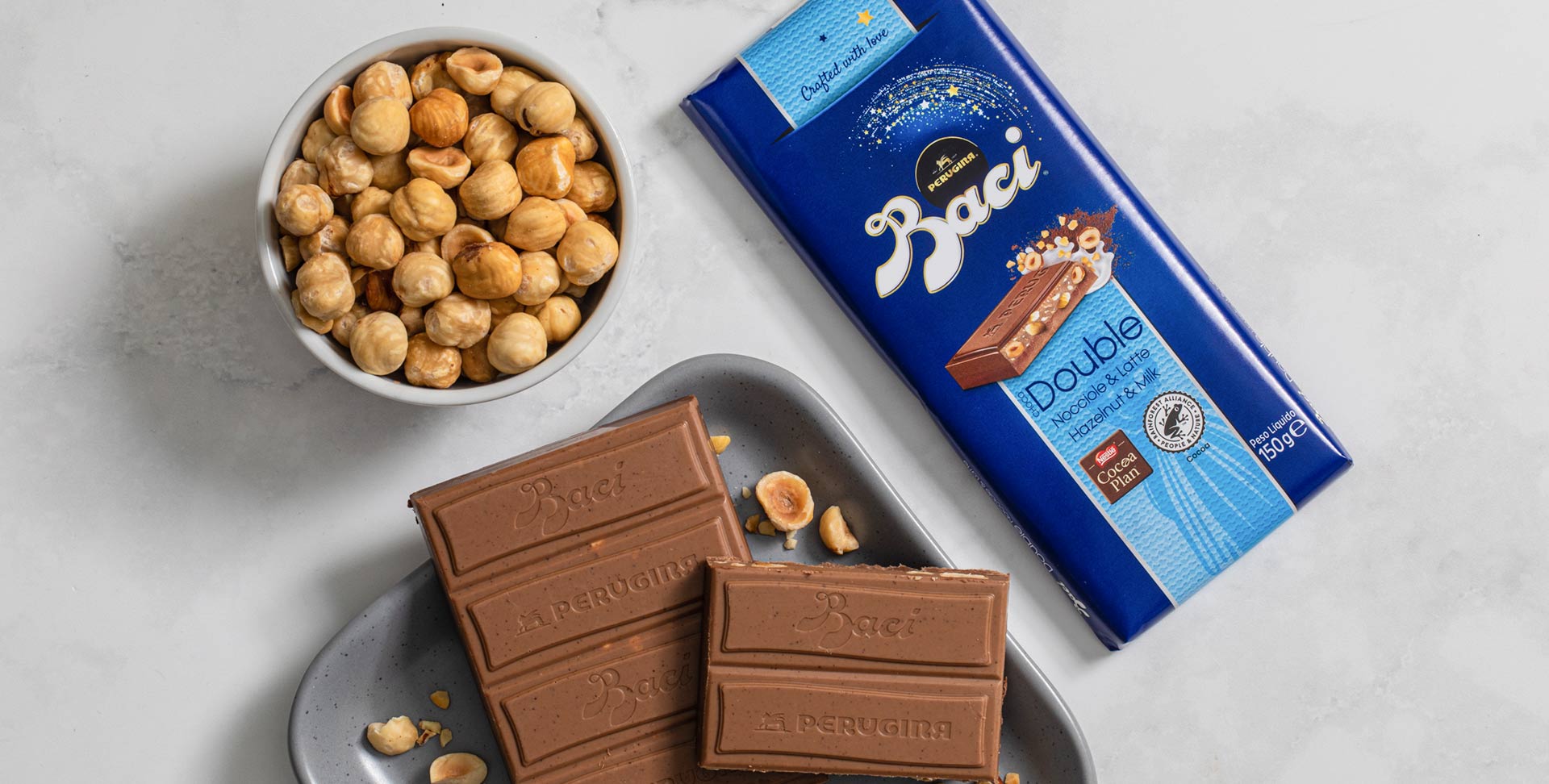 Tavoletta doppio strato Baci Perugina al latte
