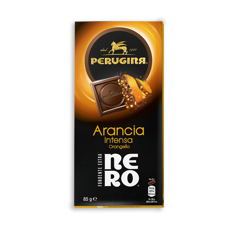 Nero Perugina cioccolato Fondente con note di arancia. Nero Perugina cioccolato Fondente con note di arancia.