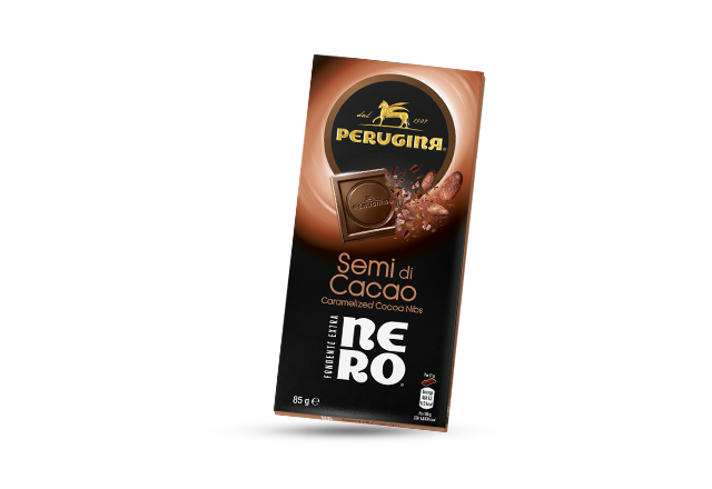 Tavoletta di cioccolato Nero perugina con granella di semi di cacao