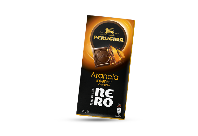 Nero Perugina cioccolato Fondente con note di arancia.