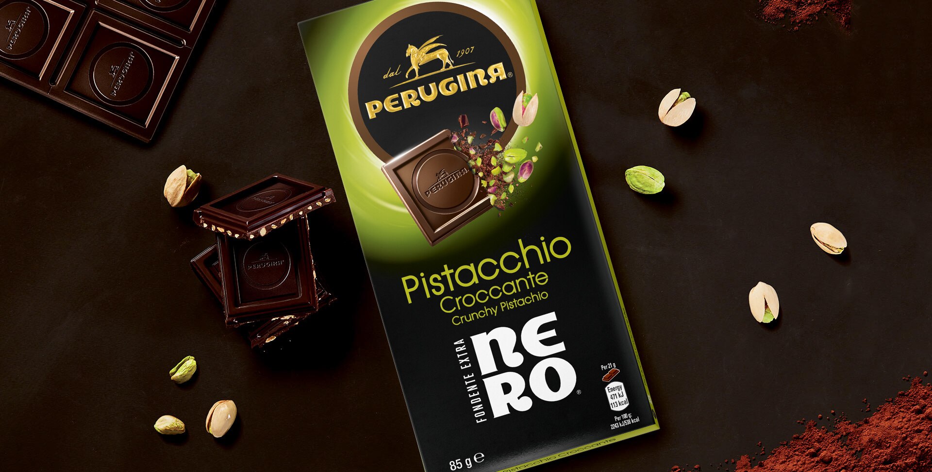 Nero Perugina Pistacchio, ricercato e aromatico