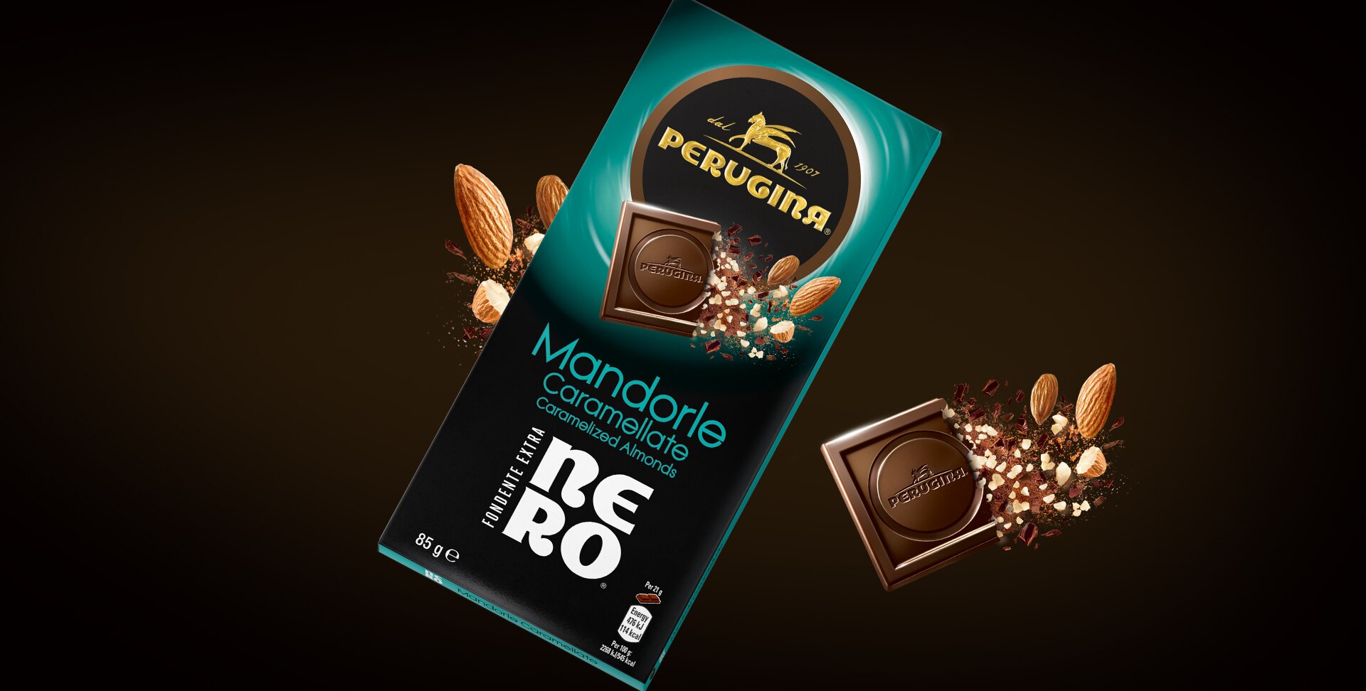 Tavoletta cioccolato fondente mandorle Perugina Nero