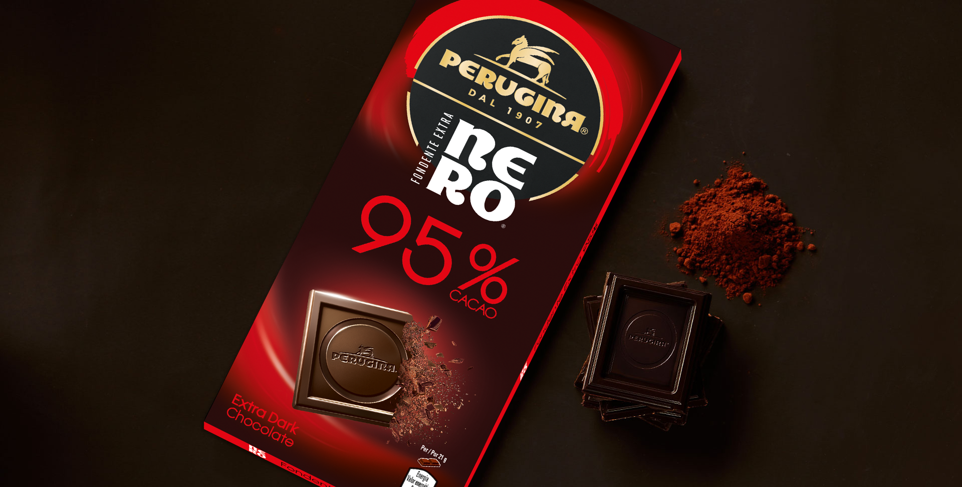 Gusto deciso del cioccolato Nero fondente extra 95%