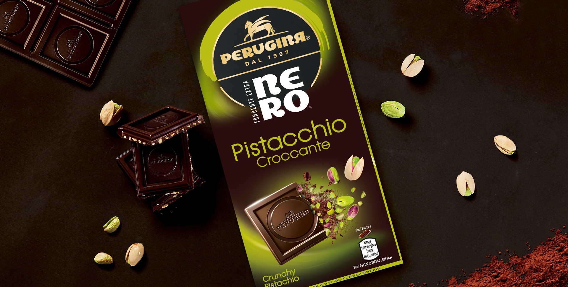 Nero Perugina Pistacchio, ricercato e aromatico