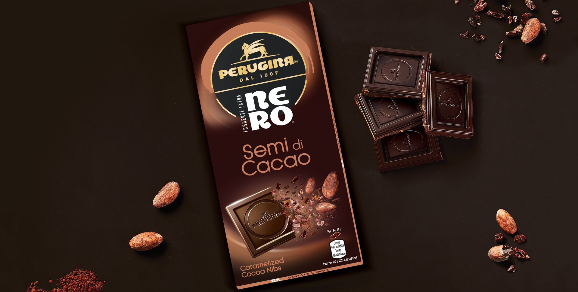 Il gusto intrigante di Nero Perugina semi di cacao