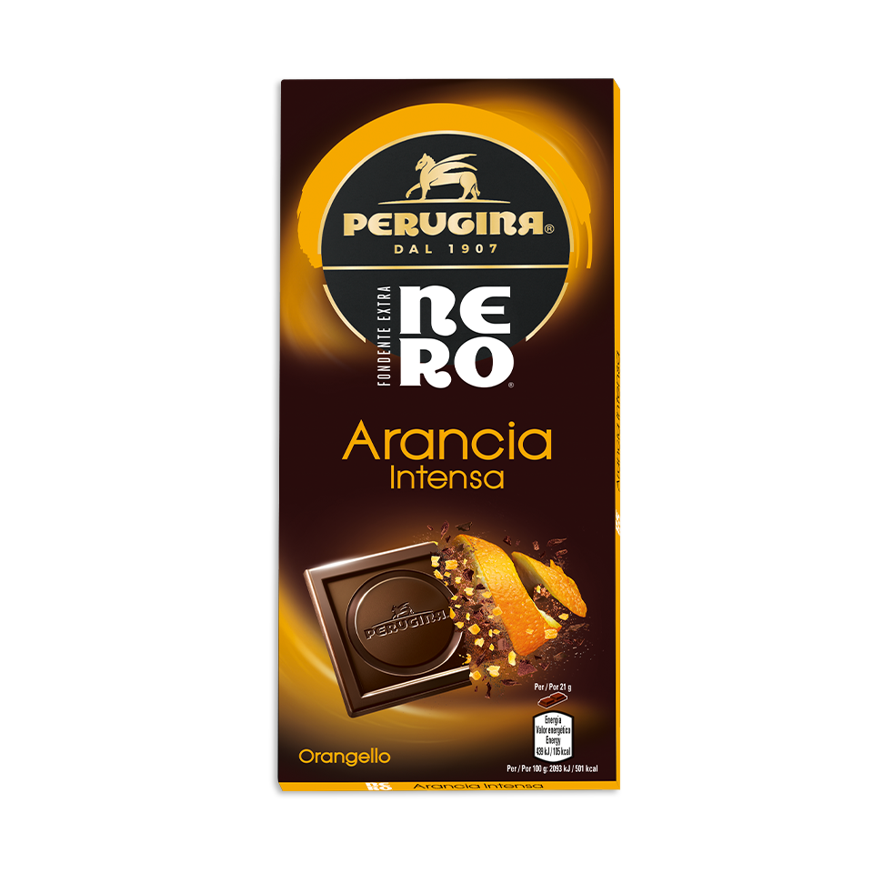 Nero Perugina cioccolato Fondente con note di arancia. Nero Perugina cioccolato Fondente con note di arancia.