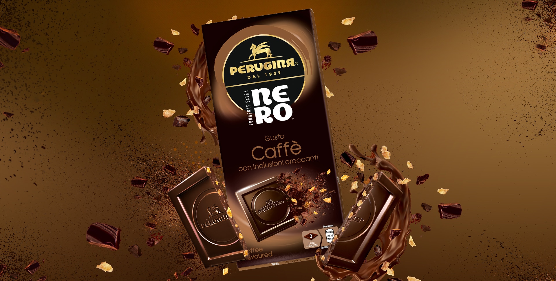 PERUGINA® NERO® Limited Edition Caffè con inclusioni croccanti