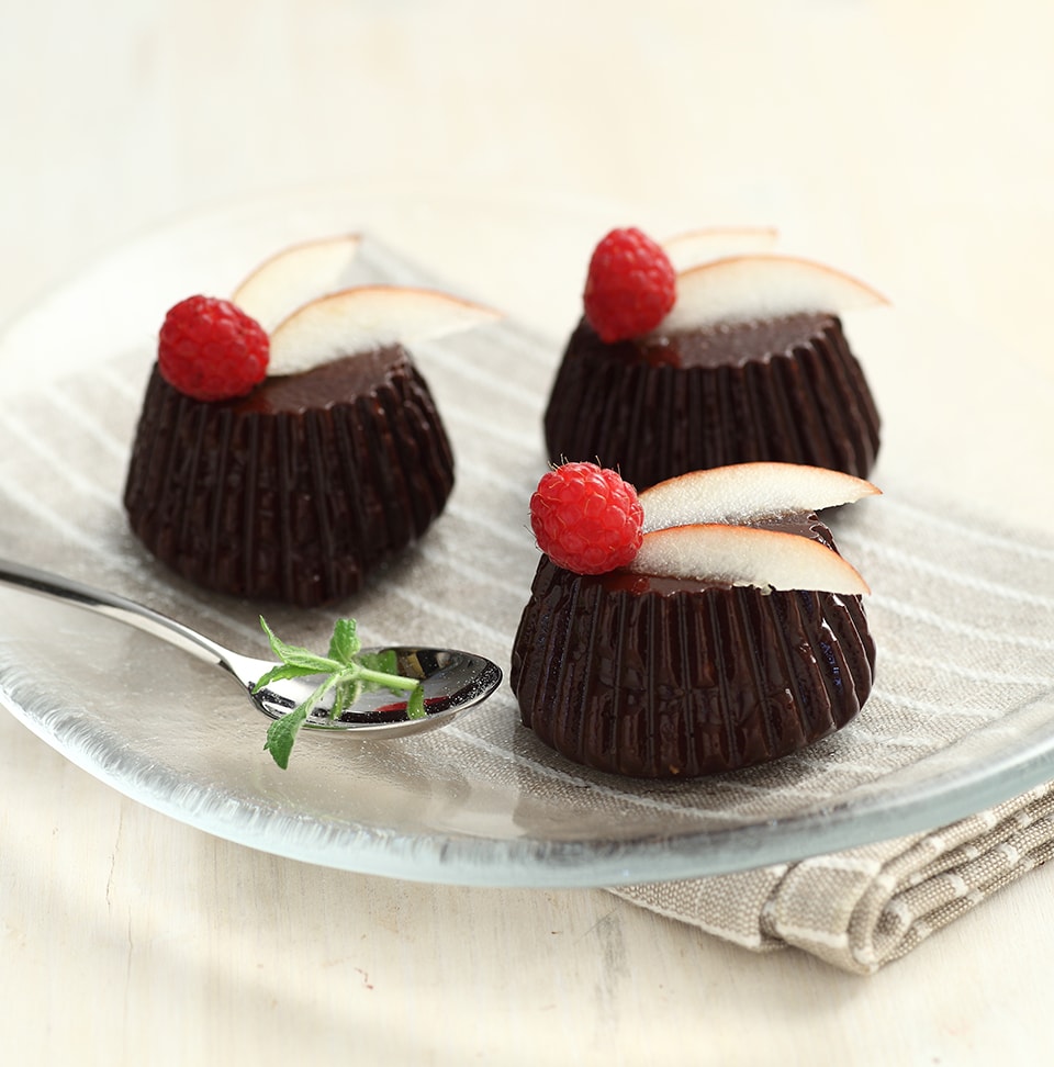 Ricetta bavarese al cioccolato Perugina® con yogurt e pere