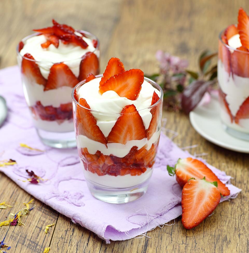 Ricetta per Bicchieri di mousse al cioccolato bianco e fragole