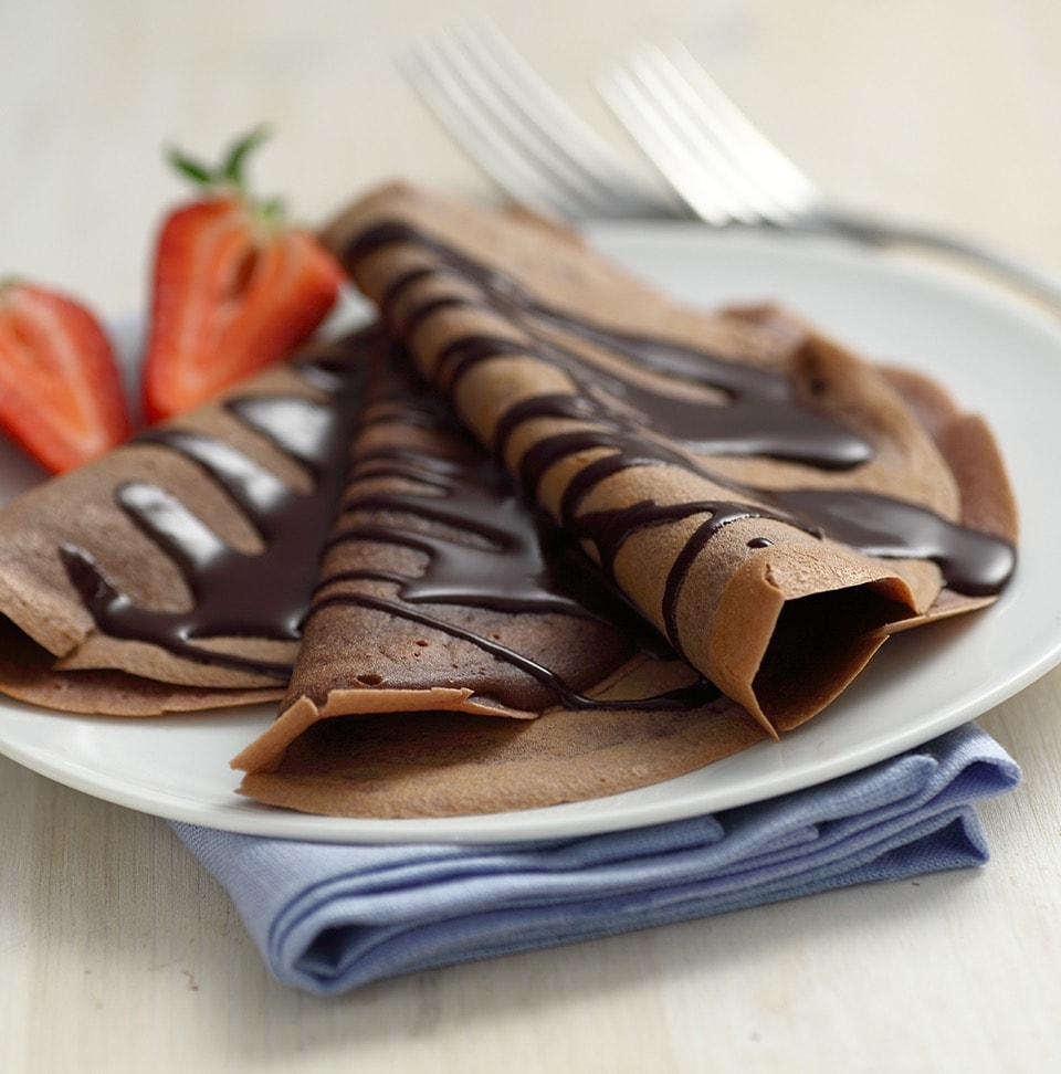 Ricetta crepès al cacao, una golosa variante delle classiche crepès con tutto il gusto del cacao e del cioccolato fondente Perugina®