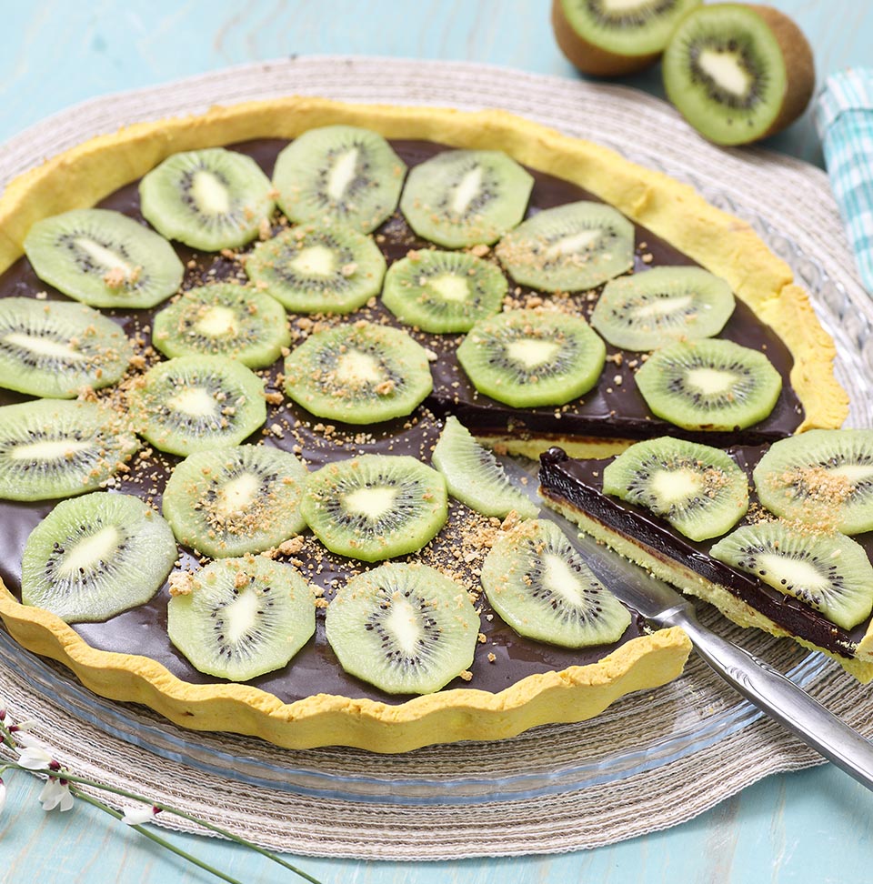 Ricetta crostata al cioccolato e kiwi