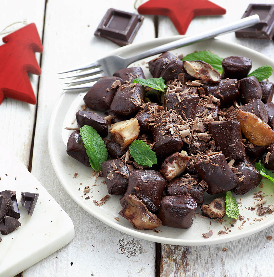 Gnocchi al cioccolato e funghi porcini