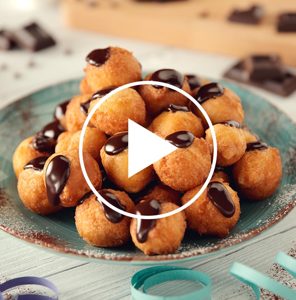 Frittelle di Carnevale al cioccolato