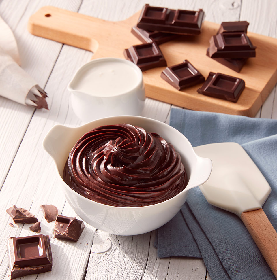 Crema Ganache al cioccolato fondente senza glutine