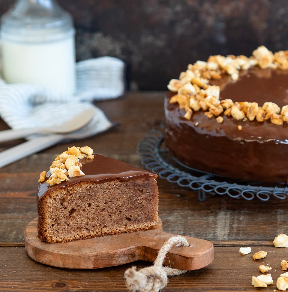 ricetta torta cioccolato nocciole e caramello con cioccolato fondente perugina